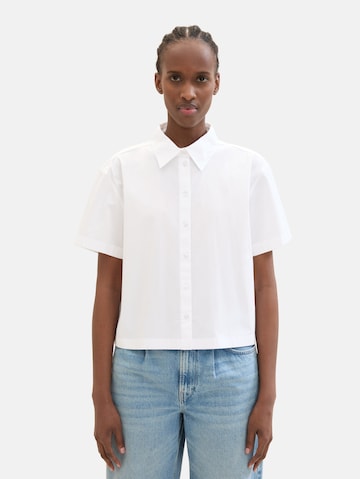 TOM TAILOR DENIM Blouse in White: front