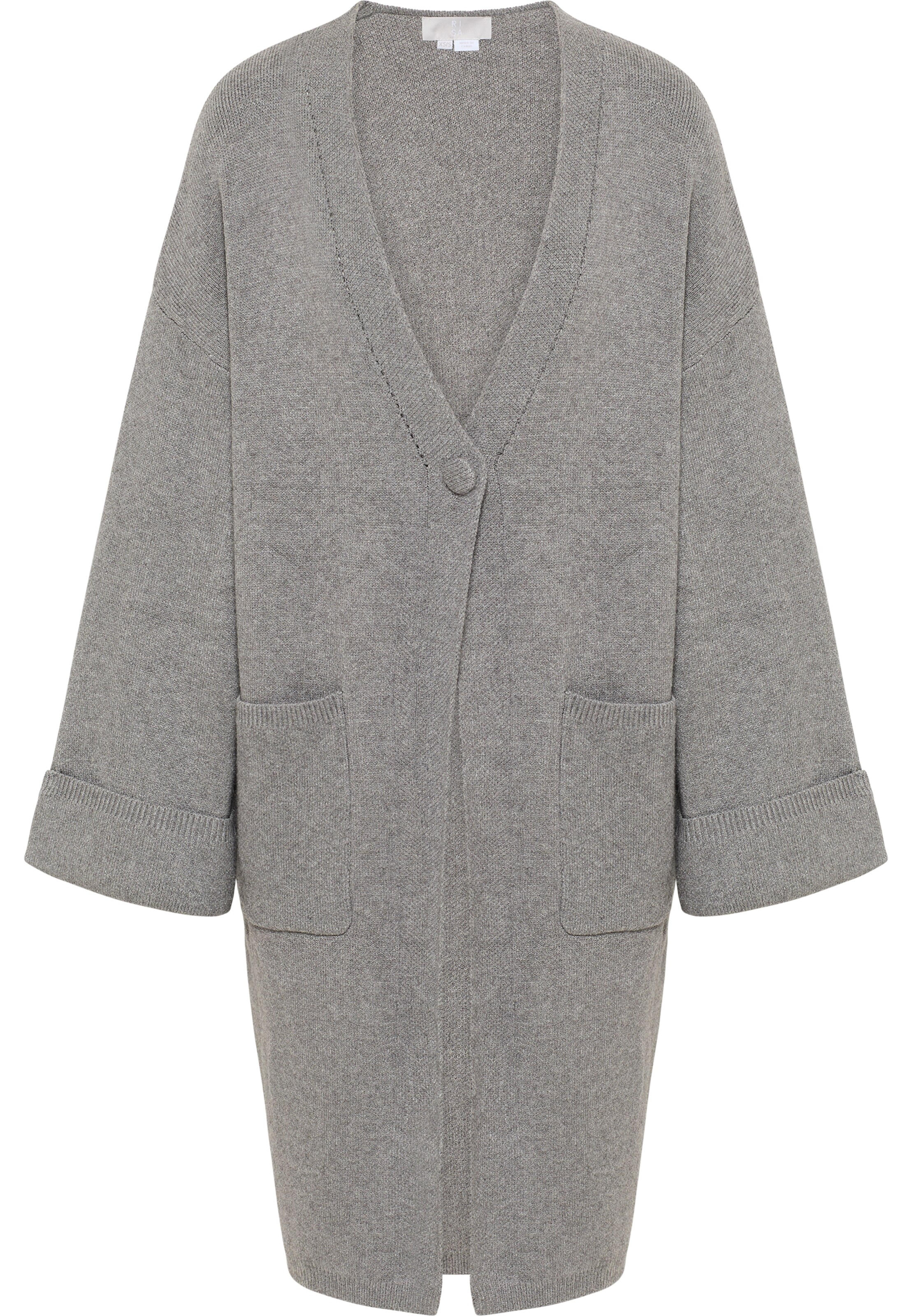 RISA Плетена жилетка в сиво: отпред