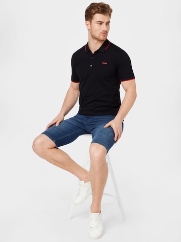 HUGO Red Poloshirt 'Dinoso' in Schwarz