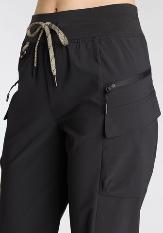 LASCANA ACTIVE Regular Outdoor trousers in Black