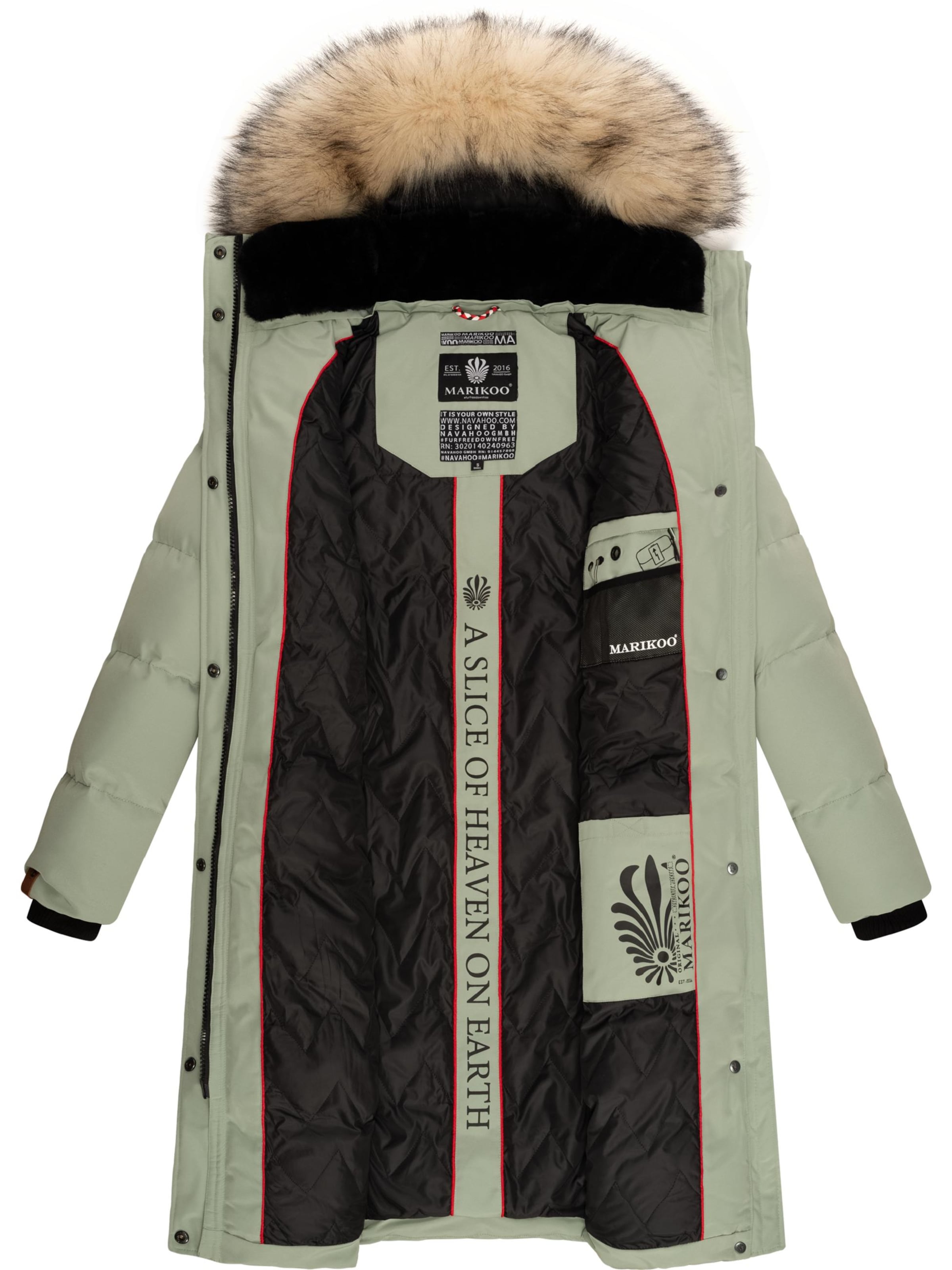 MARIKOO Χειμερινό παλτό 'Schneesternchen' σε πράσινο