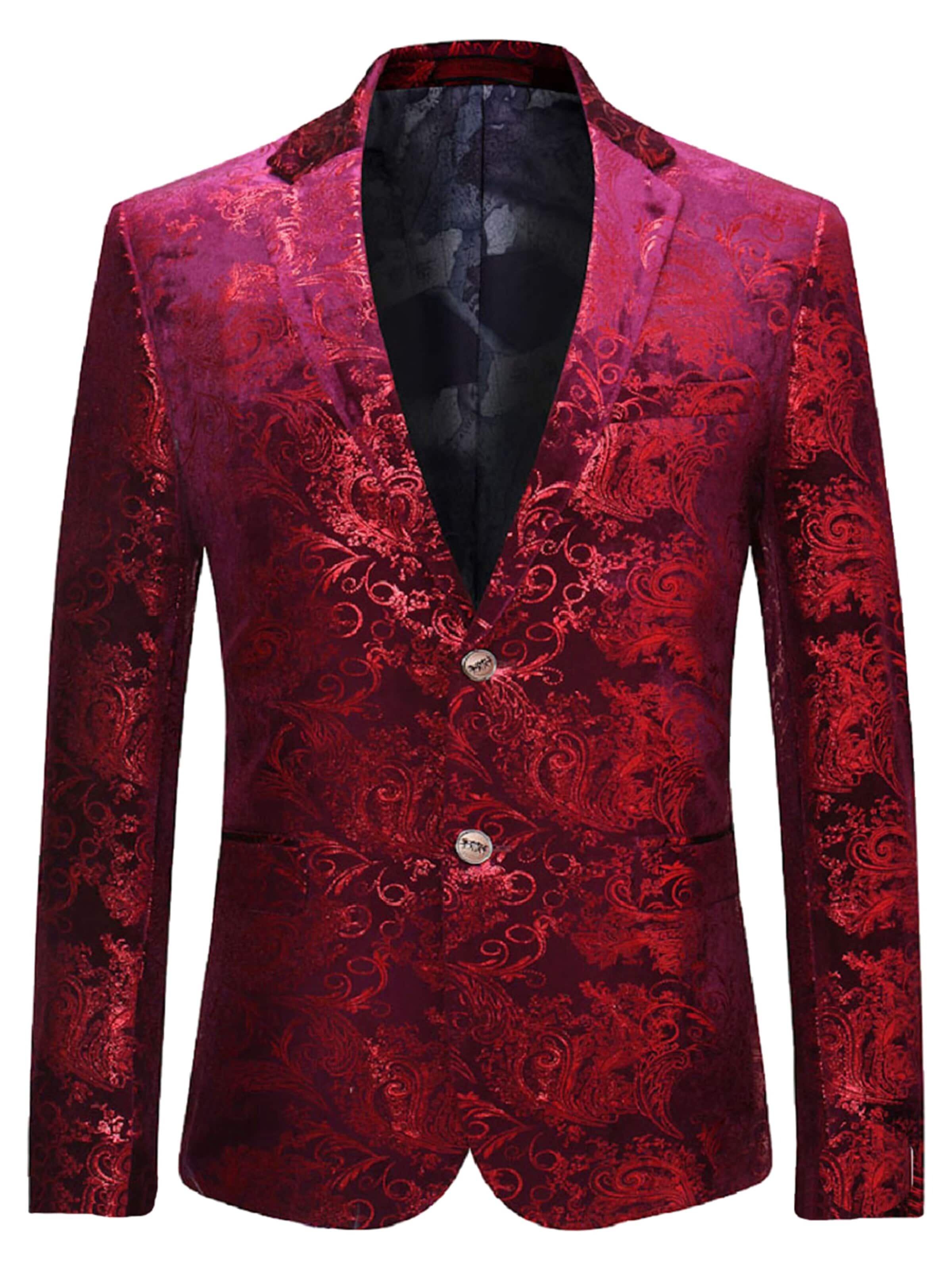 YOUTHUP Suit Jacket 'Goldglanz' in Red: front