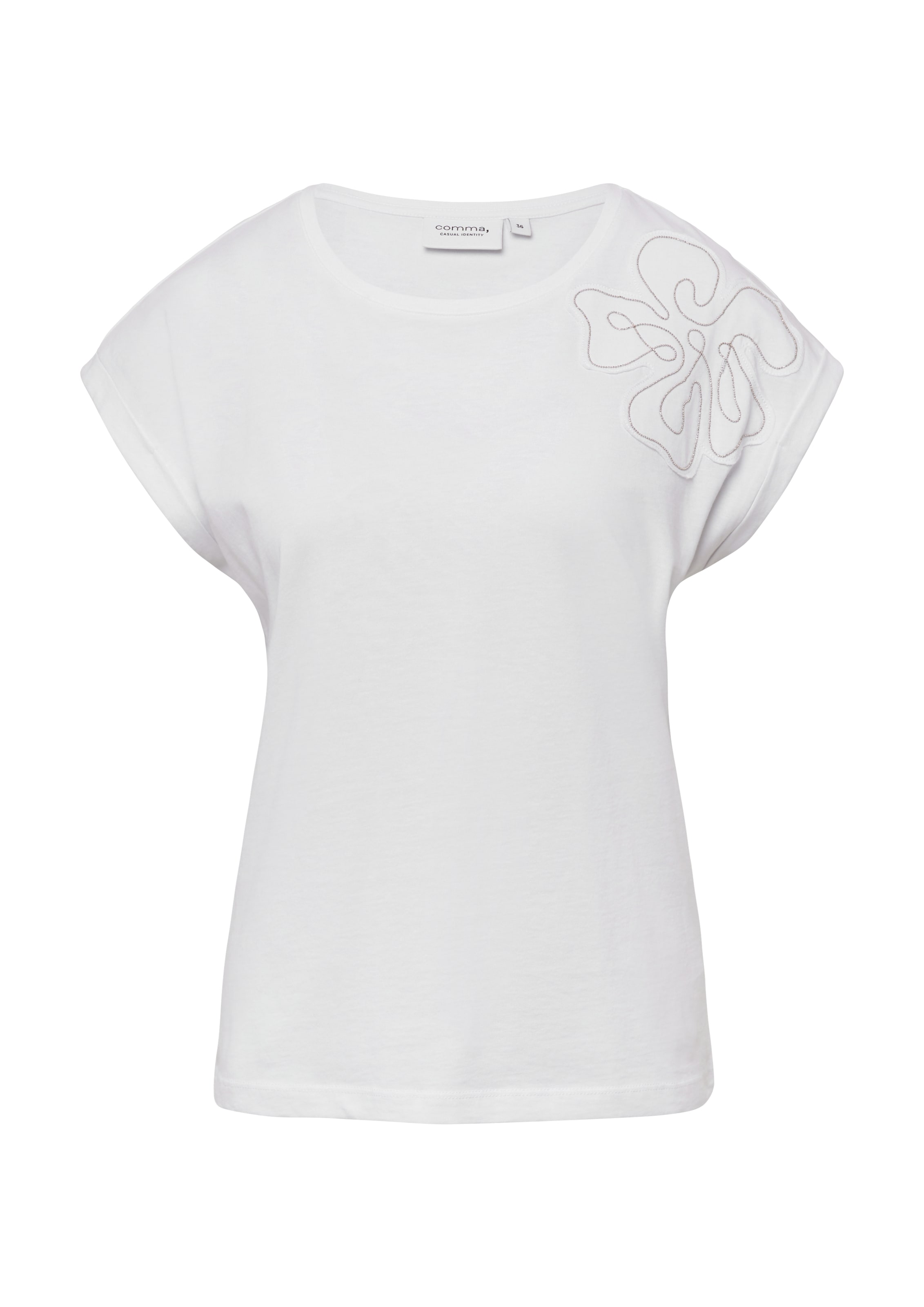 comma casual identity T-Shirt in Weiß: Vorderseite