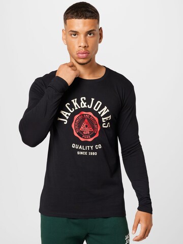 JACK & JONES - Camiseta en negro: frente