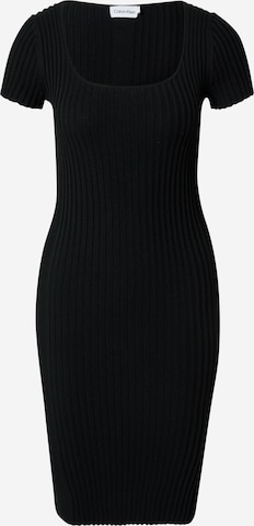 Rochie tricotat de la Calvin Klein pe negru: față