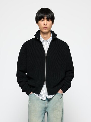 Burocs Knit Cardigan 'Zip' in Black