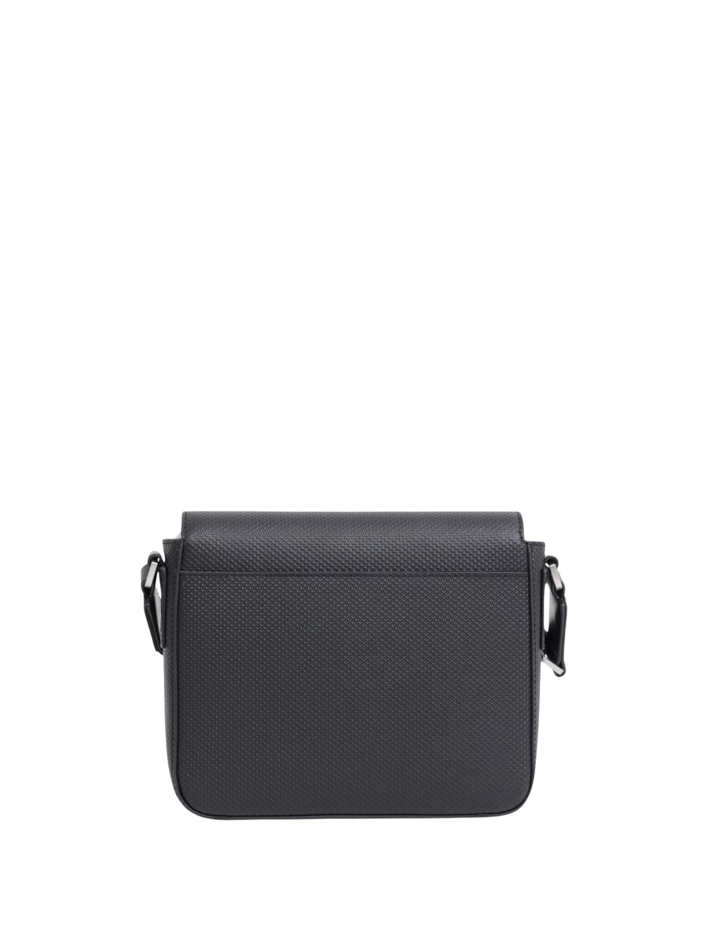 LACOSTE Crossbody bag 'Lacoste Sacoches messenger Chantaco cuir Noir' in Black