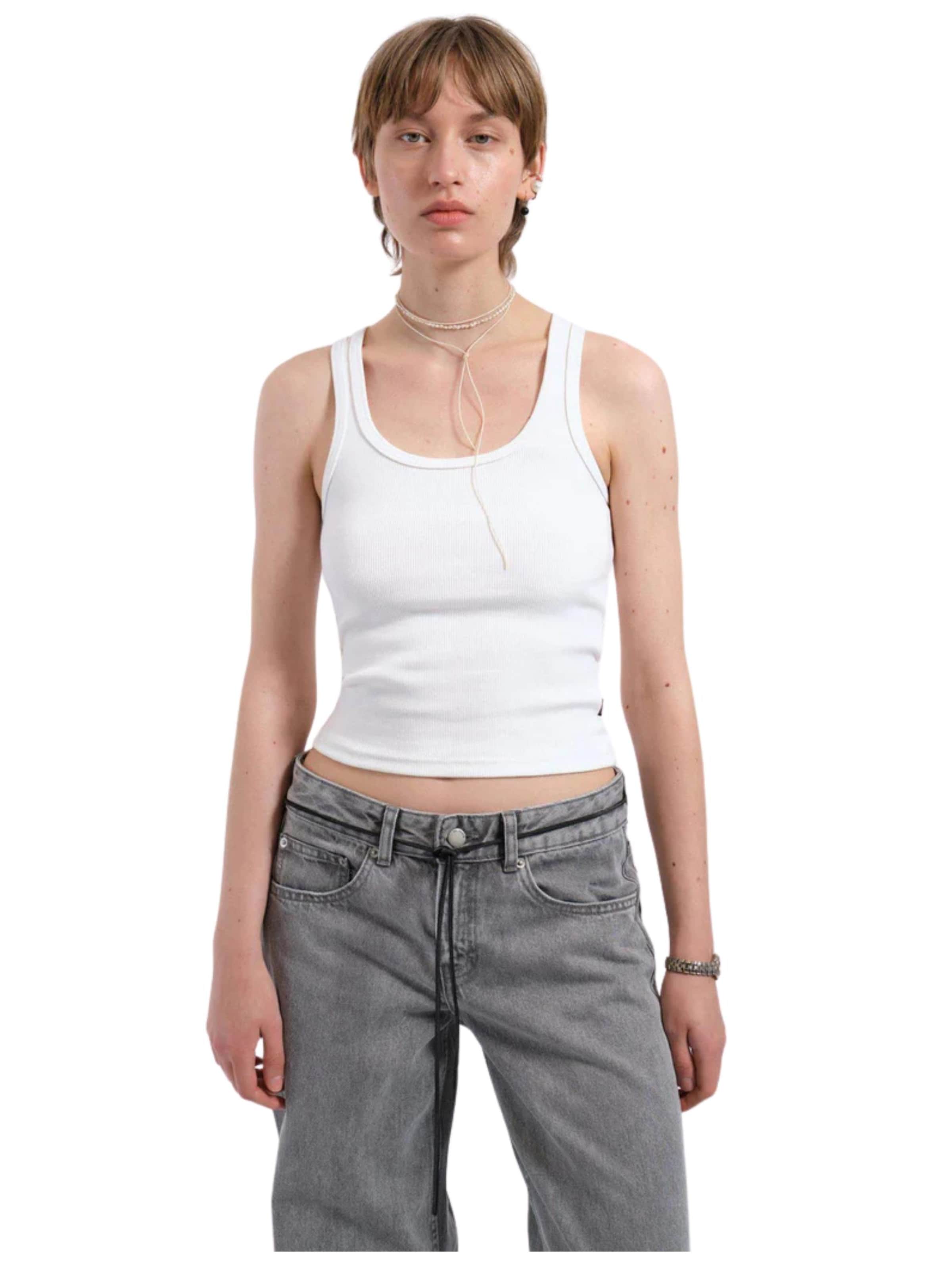 Haut Dr. Denim en blanc : devant