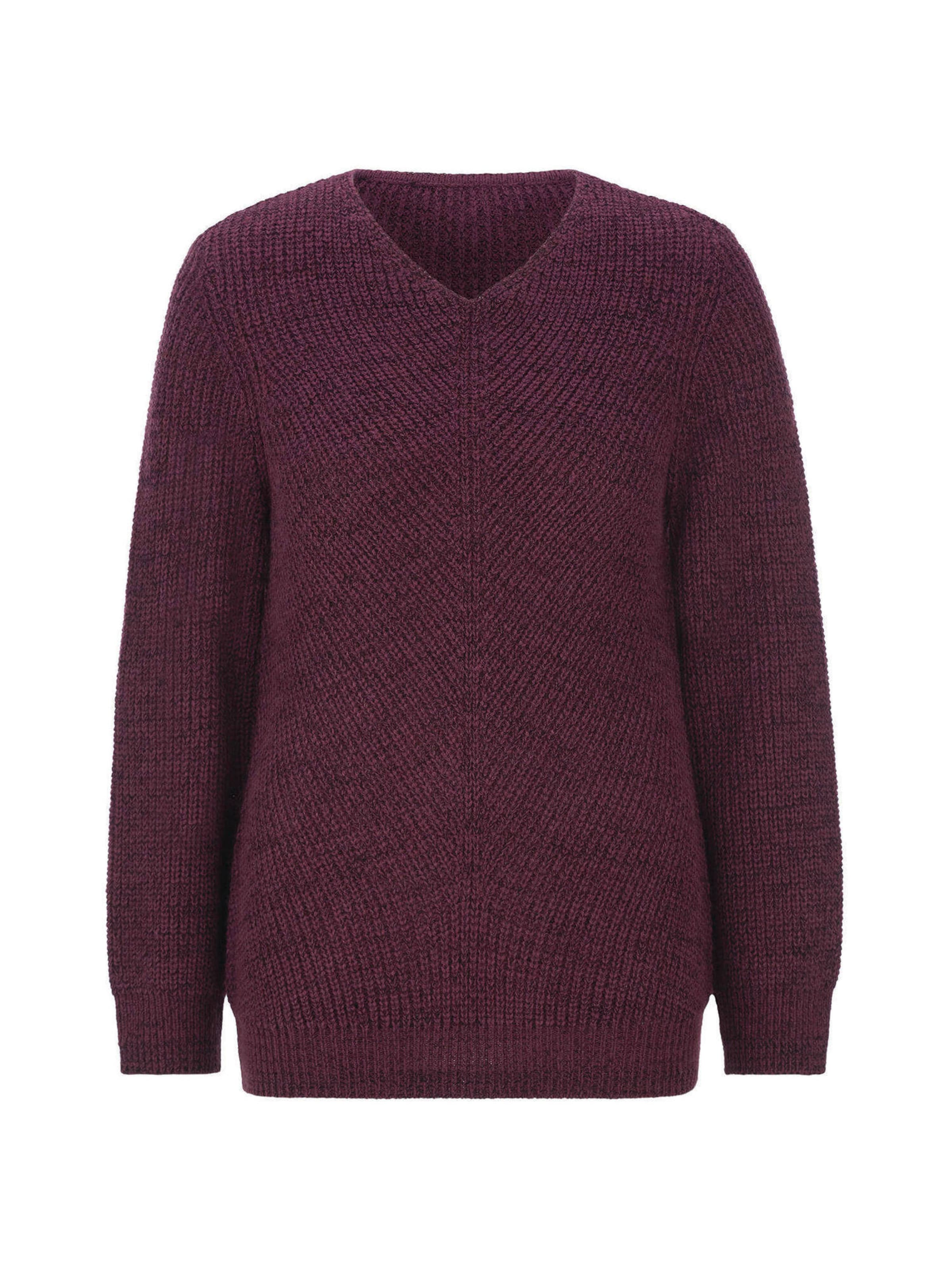 Goldner Pullover in S in bordeaux, Produktansicht