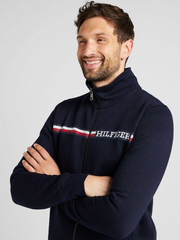 TOMMY HILFIGER Sweatjacke in Blau
