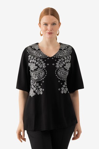 T-shirt Ulla Popken en noir : devant