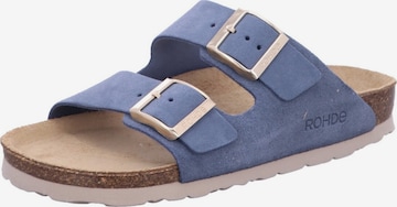 ROHDE Pantolette 'Pantolette Damen 5590/55 Echtleder in blau' in Blau: Vorderseite