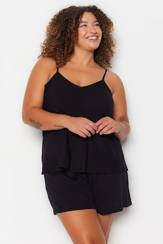 Trendyol Curve - Pijama de pantalón corto en negro