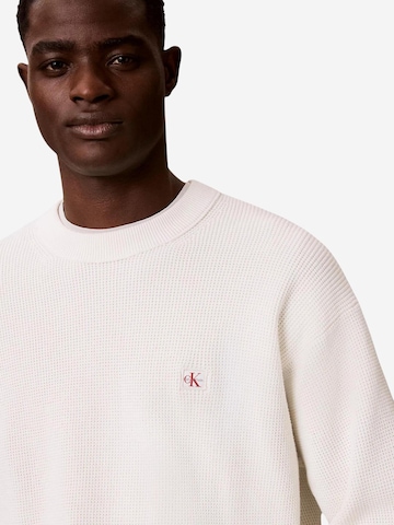 Calvin Klein Jeans Trui 'LS EZ COTTON WAFFLE LV04RD313G' in Beige