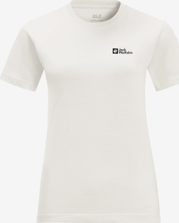 JACK WOLFSKIN T-shirt 'ESSENTIAL' i vit: framsida
