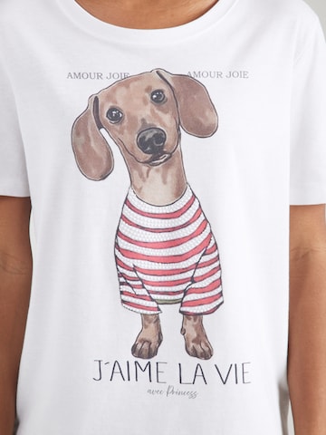 T-shirt 'Flower Dog' PRINCESS GOES HOLLYWOOD en blanc