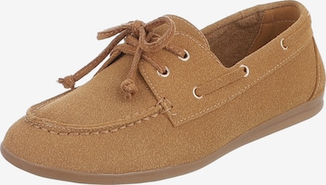 Ital-Design Moccasins in Beige: front