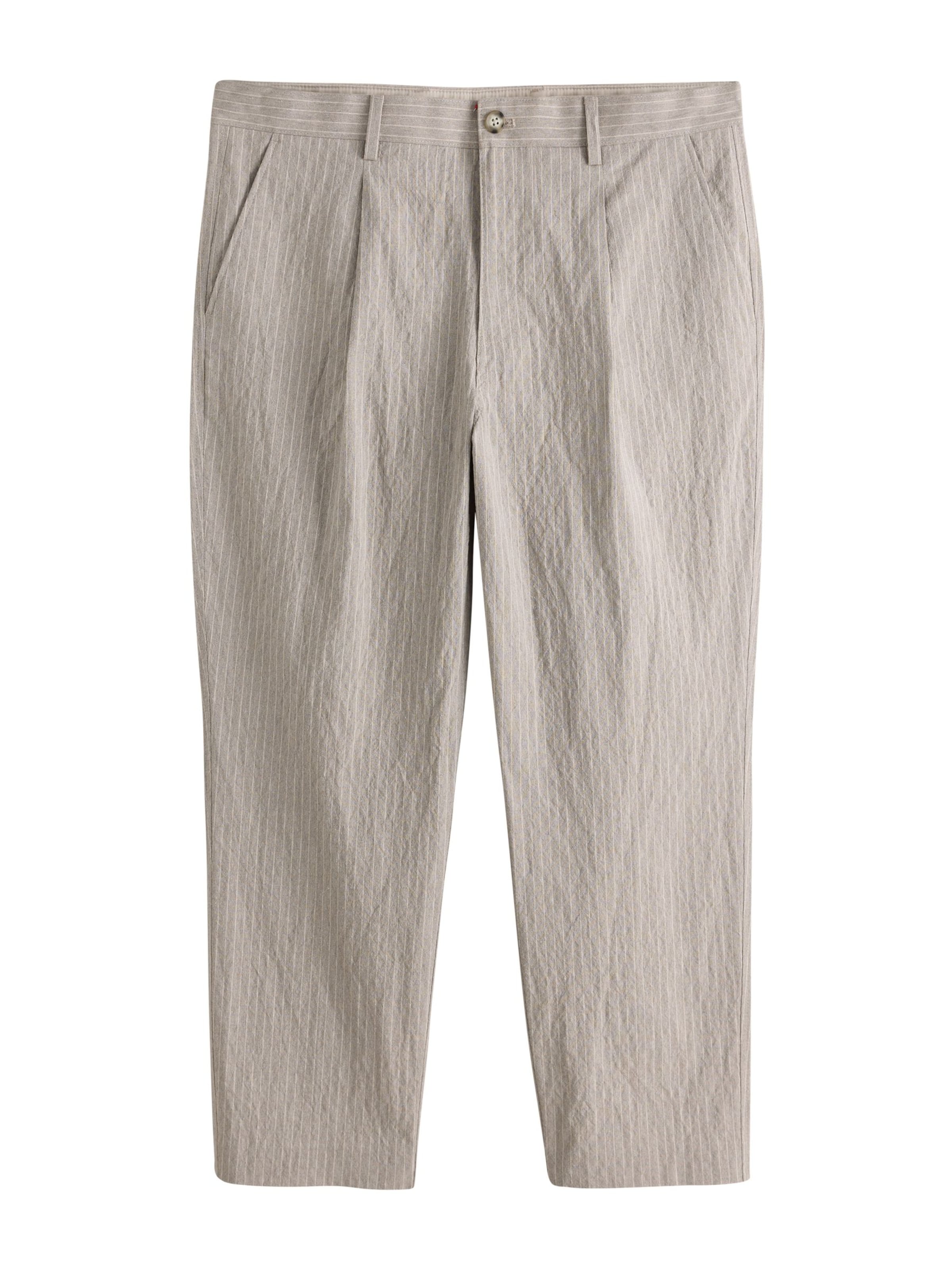 Next Pleat-front trousers in 30/Regular in Greige / Stone, Item view