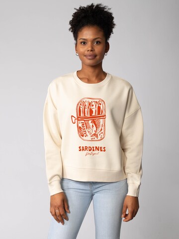 Sweat-shirt 'Sardines Portugal ' Watapparel en beige : devant
