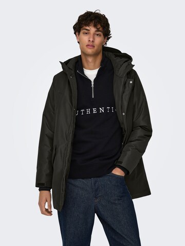 Only & Sons Přechodová parka 'Carl' – zelená: přední strana