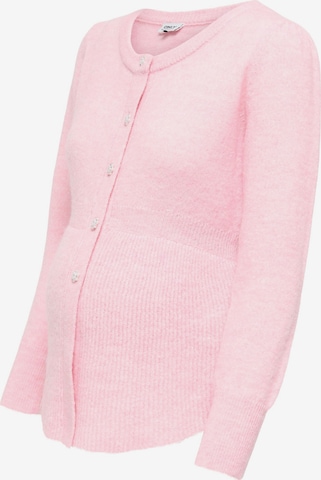 Cardigan 'OLMMonique' Only Maternity en rose : devant
