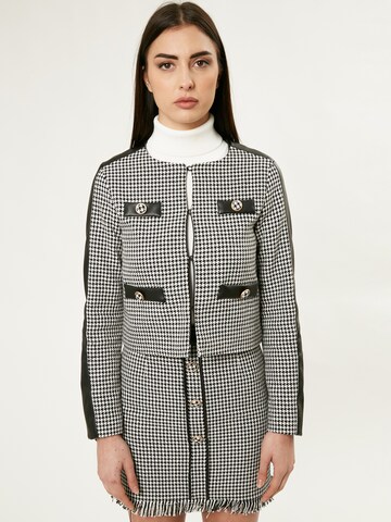 Influencer Übergangsjacke ' Houndstooth ' in Schwarz: predná strana