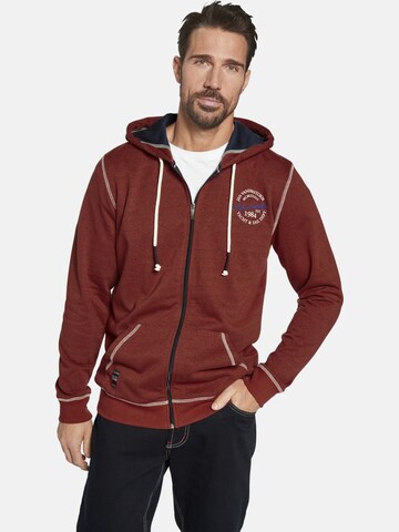 Jan Vanderstorm Sweatjacke ' Jokora ' in Rot: Vorderseite