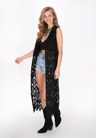 IZIA Πλεκτό γιλέκο 'Boho' σε μαύρο