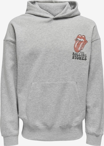 Only & Sons Sweatshirt 'ROLLING STONES' in Grey: front