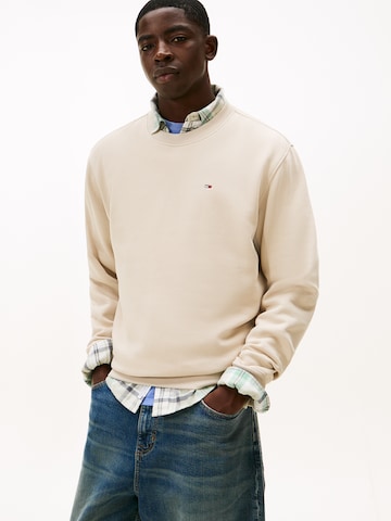 Sweat-shirt Tommy Jeans en beige : devant