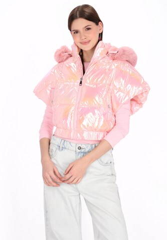 Gilet MYMO en rose : devant