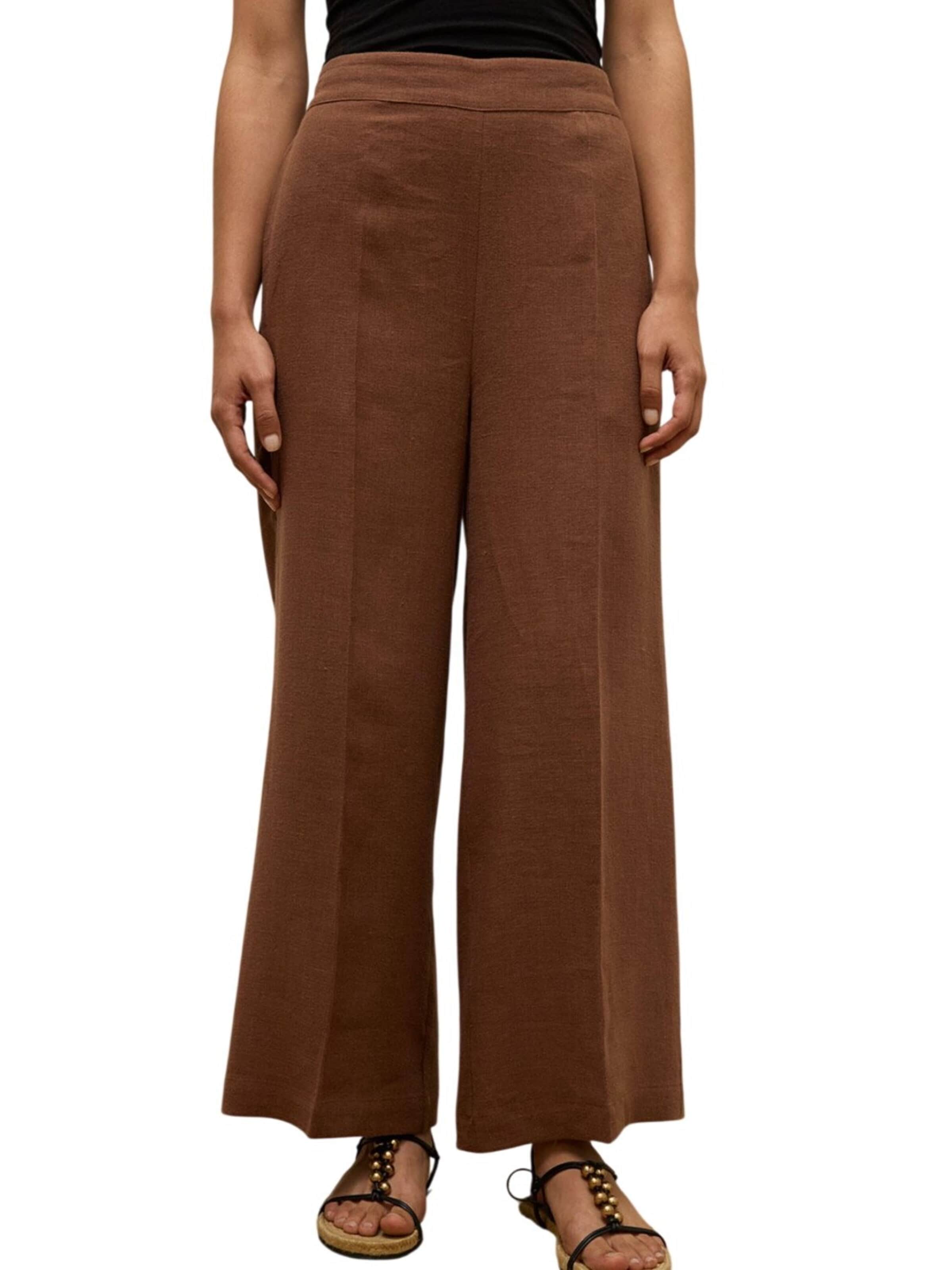 MANUKA Wide Leg Hose in Braun