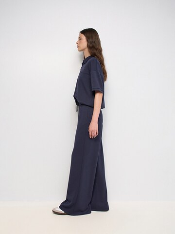 Salsa Jeans Wide leg Bandplooibroek in Blauw