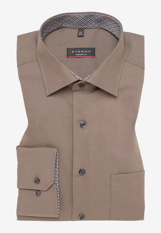 ETERNA Regular fit Button Up Shirt in Brown