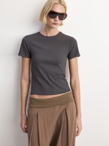 MANGO Shirt 'LUNI' in Grey: front