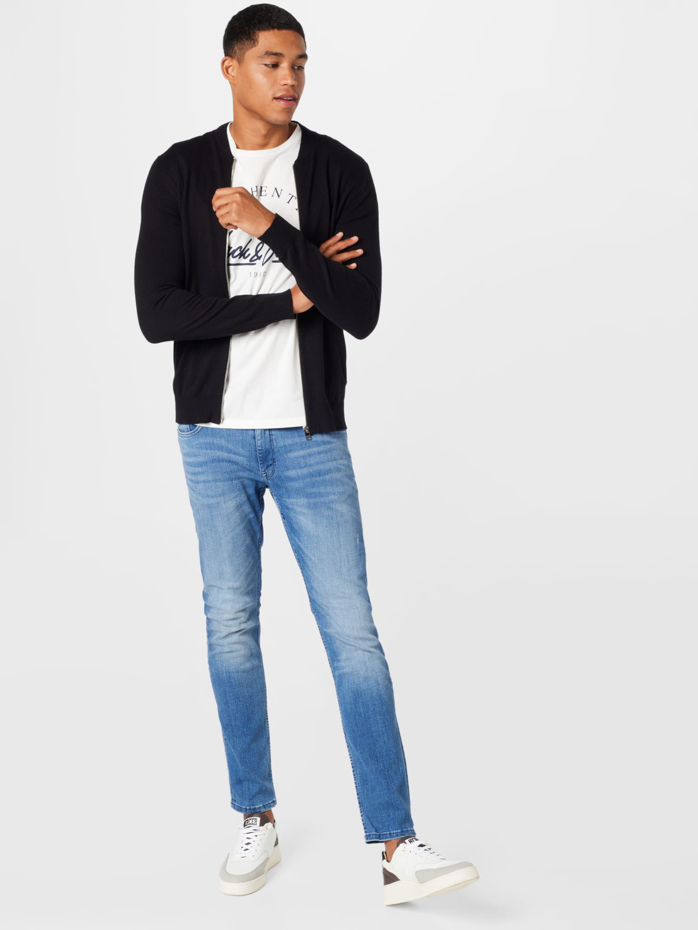 Männer Pullover & Strick JACK & JONES Strickjacke 'EMIL' in Schwarz - PS93113 Männer Pullover & Strick JACK & JONES Strickjacke 'EMIL' in Schwarz - PS93113