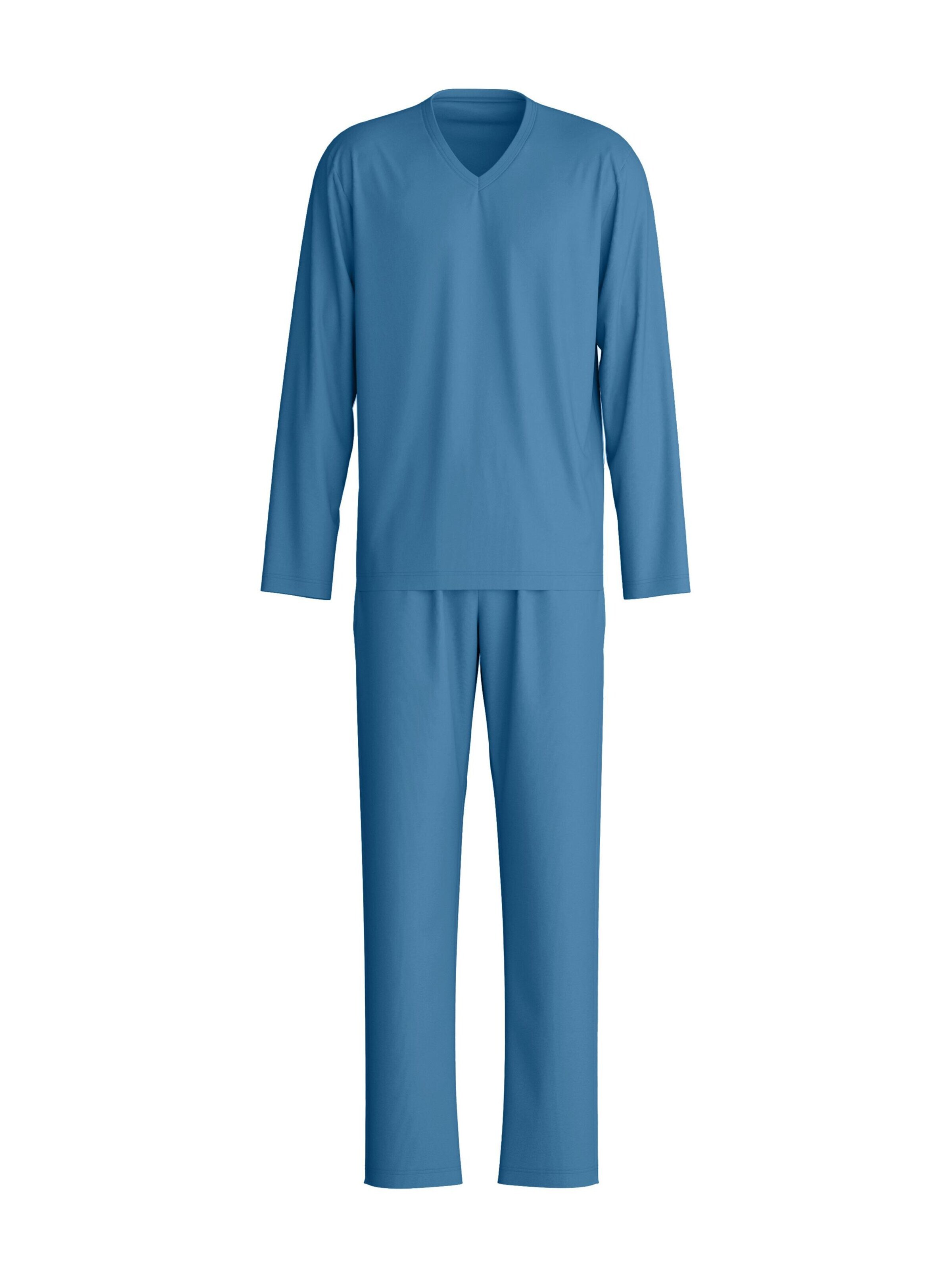 CALIDA Pyjama lang 'Nightwear Xtra' in Blauw: voorkant
