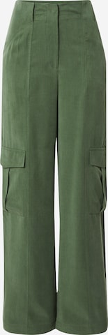 Warehouse - Perna larga Calças cargo em verde: frente