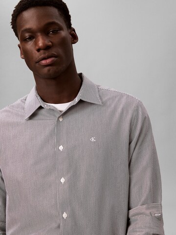 Calvin Klein Regular fit Overhemd in Grijs
