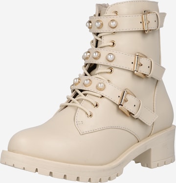 Boots 'PEARL' Bianco en beige : devant
