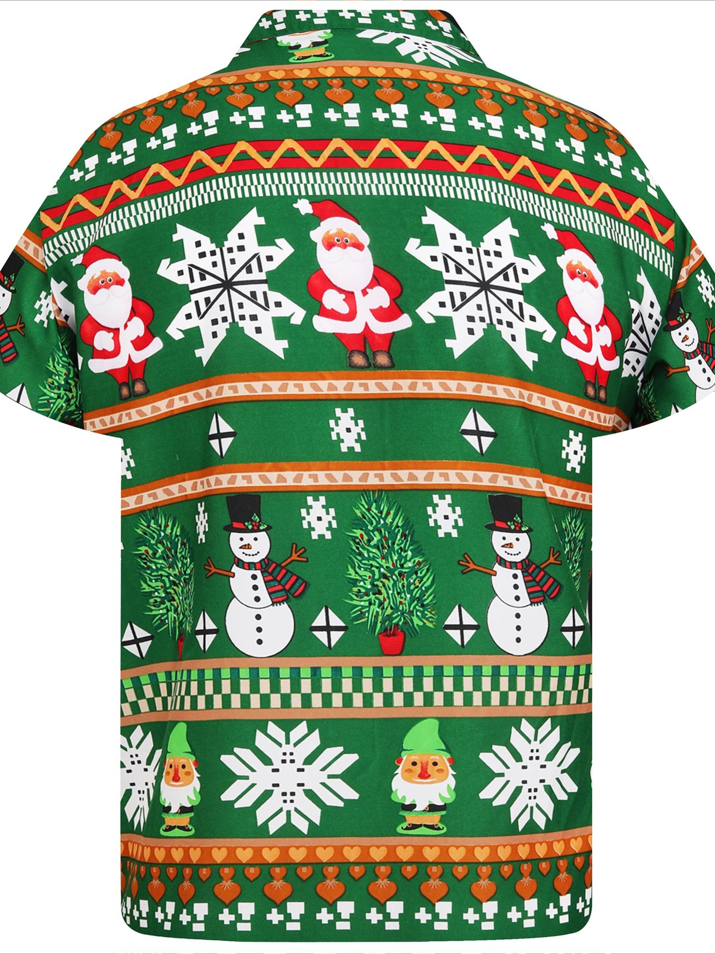 King Kameha Regular Fit Hemd 'Christmas Rows'‌‌‌‌‌ in Grün