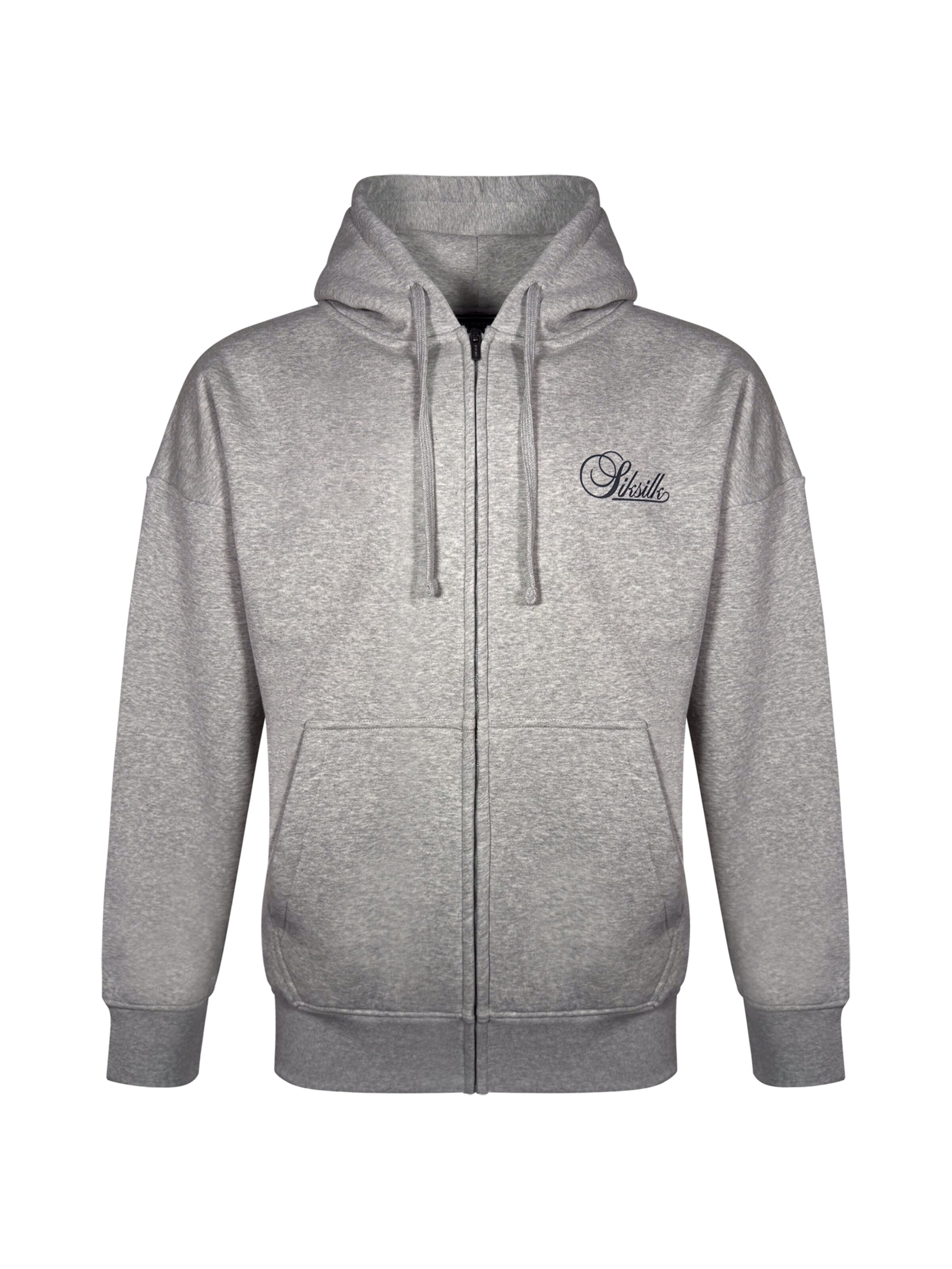 SikSilk Zip-Up Hoodie in Grey: front