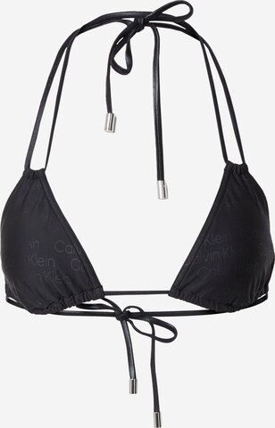 Triangle Hauts de bikini Calvin Klein Swimwear en noir : devant