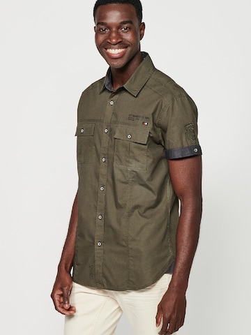 KOROSHI Slim fit Button Up Shirt in Green