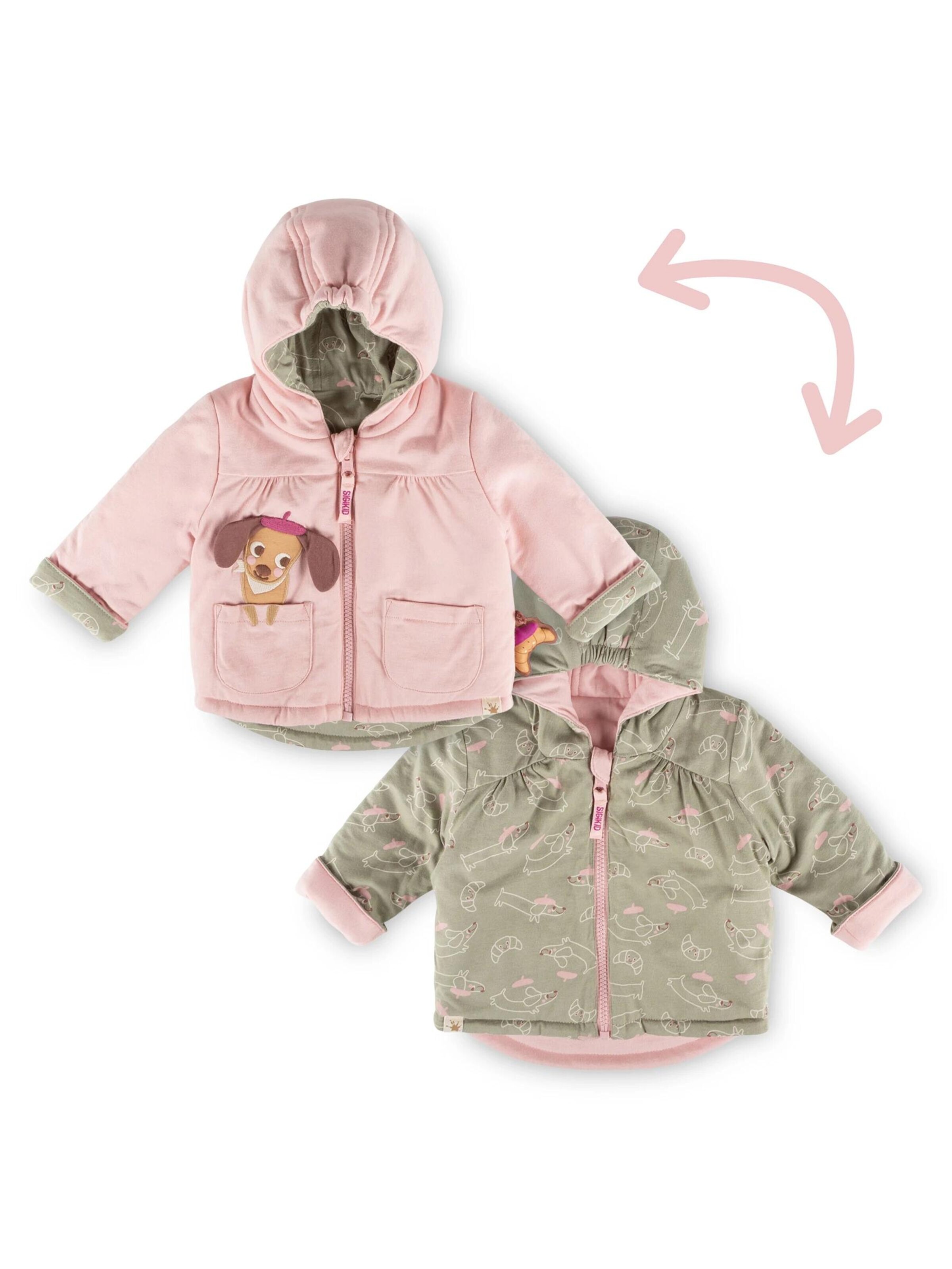 SIGIKID Übergangsjacke 'Wendejacke wattiert Petit Croissant'‌‌ in Mischfarben: Vorderseite