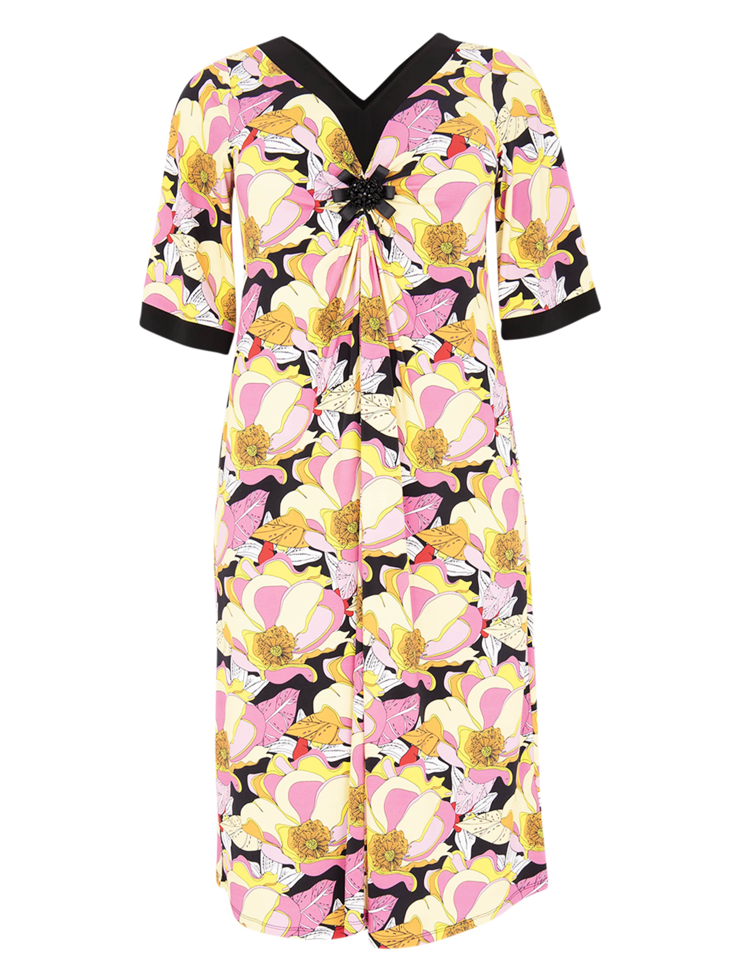 YOEK Jurk in Geel: voorkant