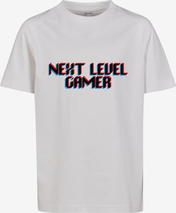 Tricou 'Next Level Gamer' de la Mister Tee pe alb: față