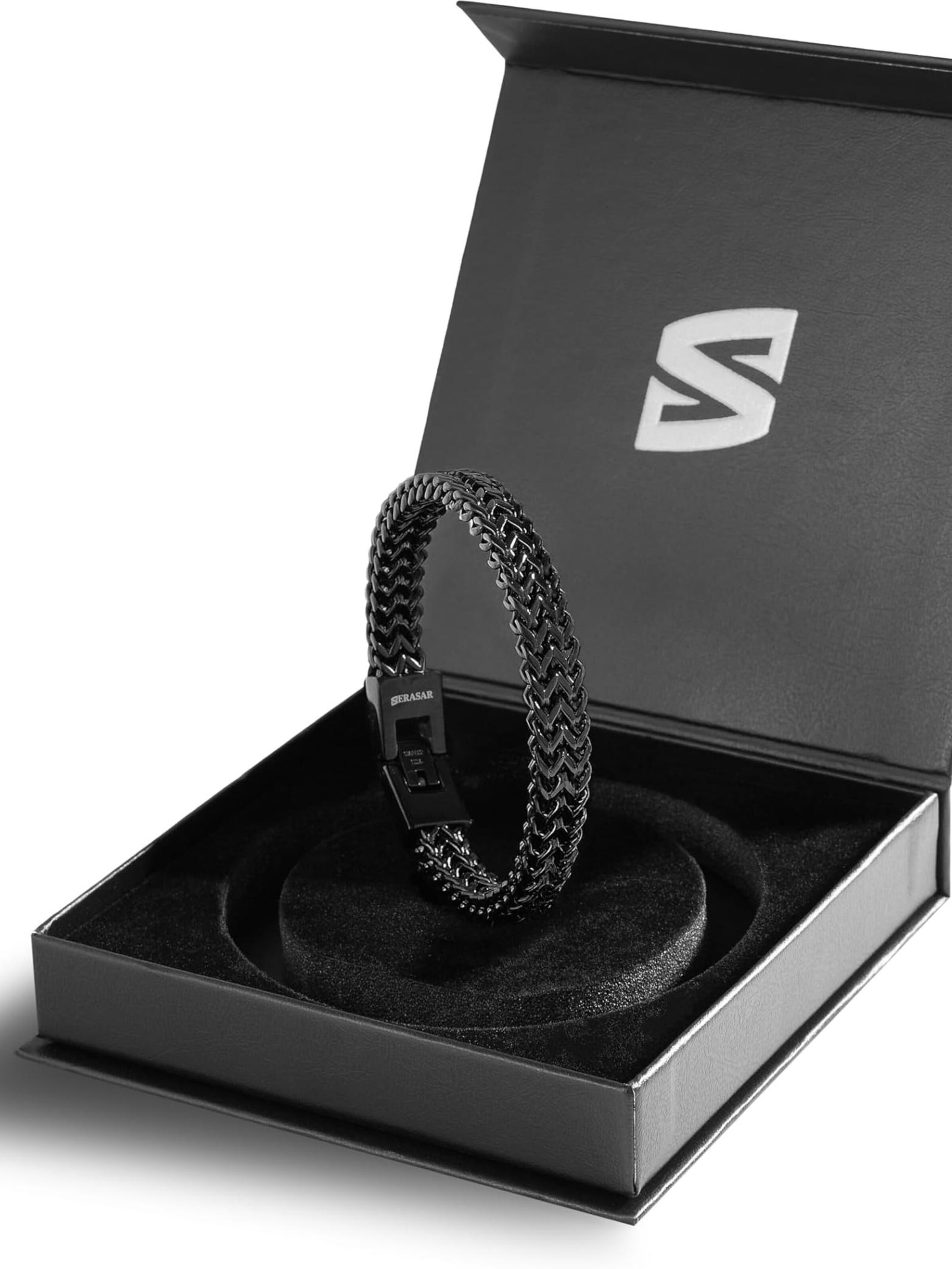 SERASAR Armband 'Edelstahlarmband "Franco"' in Zwart