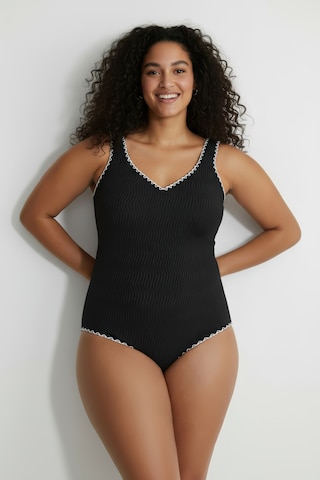 Ulla Popken Badpak in Zwart