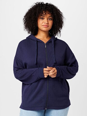 Tom Tailor Women + Sweat jacket in Blue: front